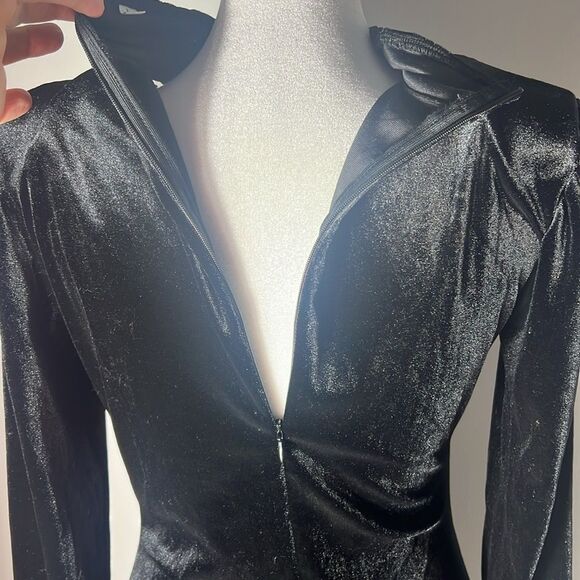 Velour Woman’s Black Cocktail Dress Size Large - Picture 5 of 9